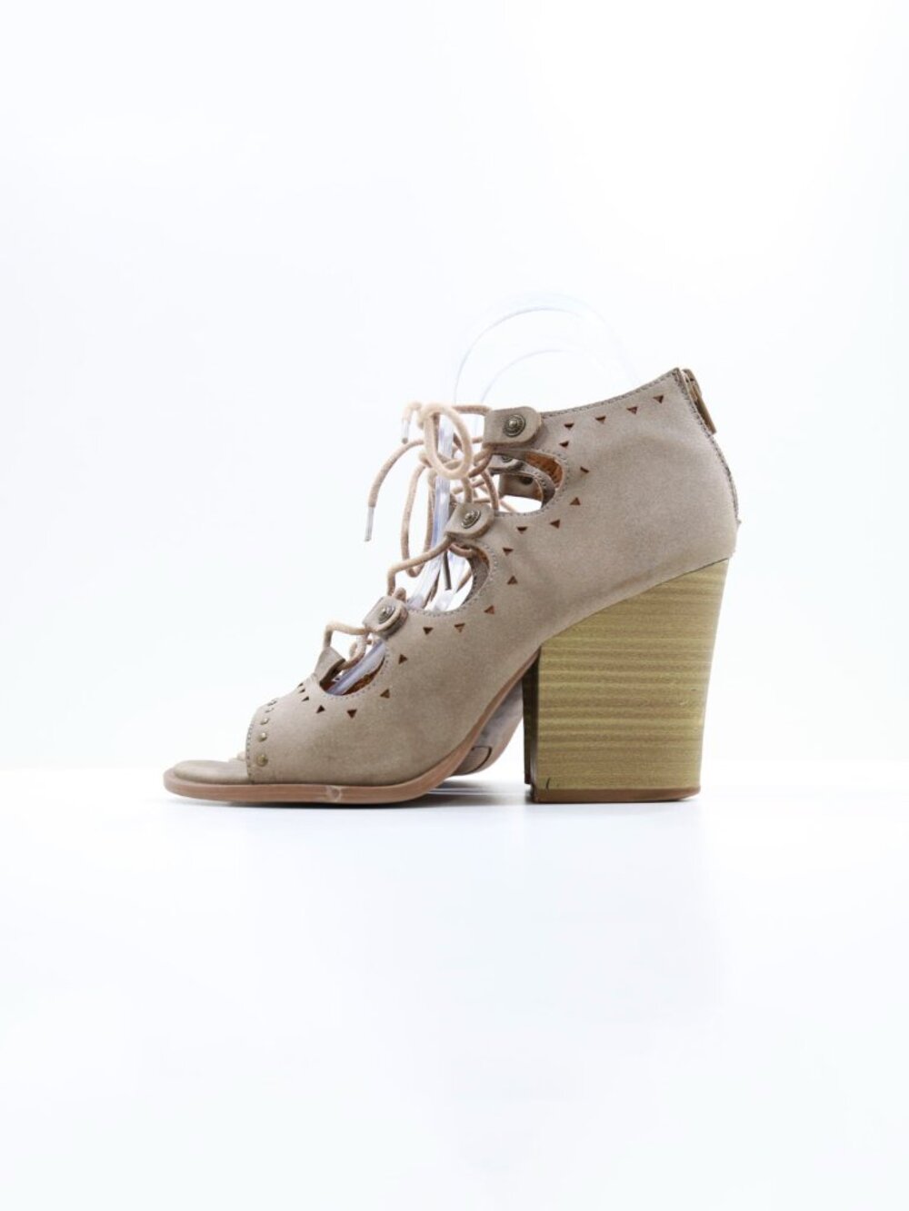BKE Sole Siren Brown Faux-Leather 3.5" Block Heel Gladiator Sandals - 7